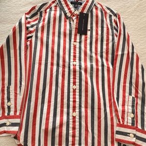 Tommy Hilfiger Striped Red and White kids Shirt brand new